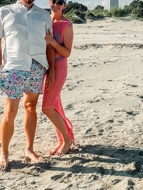 Beach Riot Pink Open-Knit Beach Cover-Up Dress